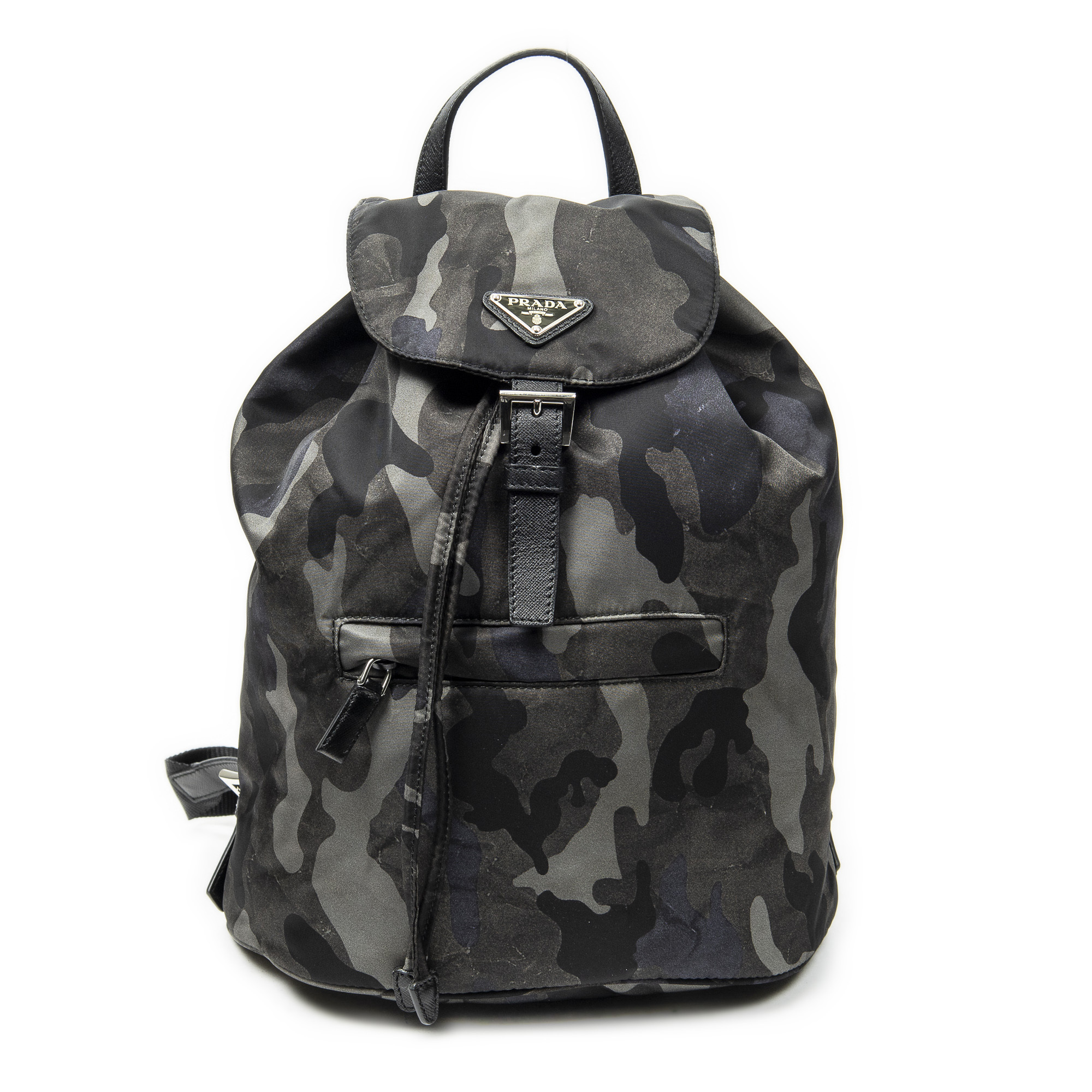 Prada Flap Drawstring Backpack